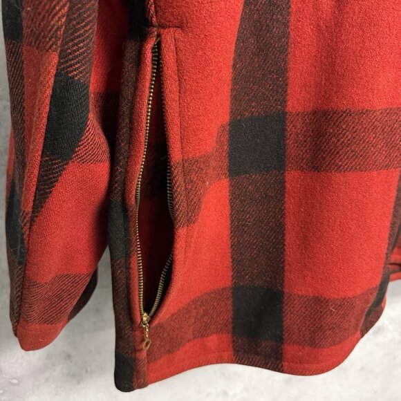 Vintage 50s Chippewa Coat Mens Large 23.5x31 Red Buffalo Plaid Hunting Outdoor - Picture 4 of 10